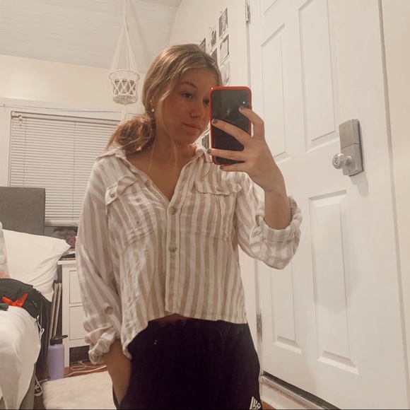 American Eagle Outfitters Tops - AE Striped Button-Up